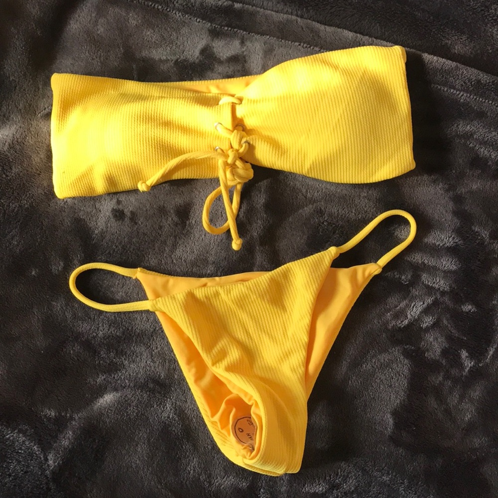 Size 2 yellow bikini matching set